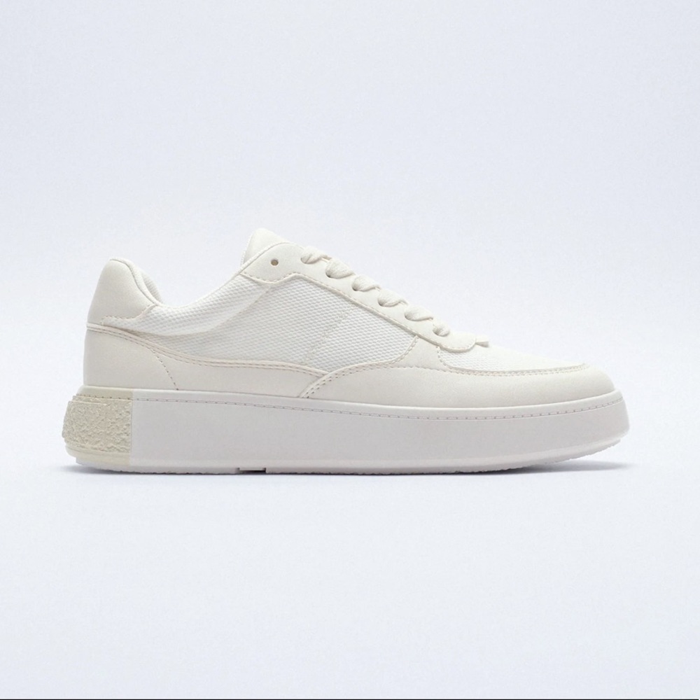 ZARA LACE-UP TRAINERS SNEAKERS - Picture 1 of 6